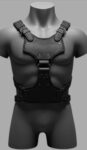 Black Leather Chest Harness Vest