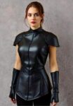 Handmade Women's Leather Armor Vest: Gothic Warrior Cosplay