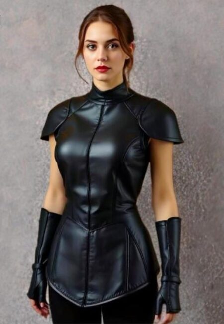 Handmade Women's Leather Armor Vest: Gothic Warrior Cosplay