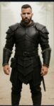 Handmade Black Leather Armor Set: Medieval Renaissance Cosplay