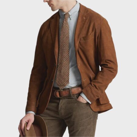 Men's Brown Suede Coat