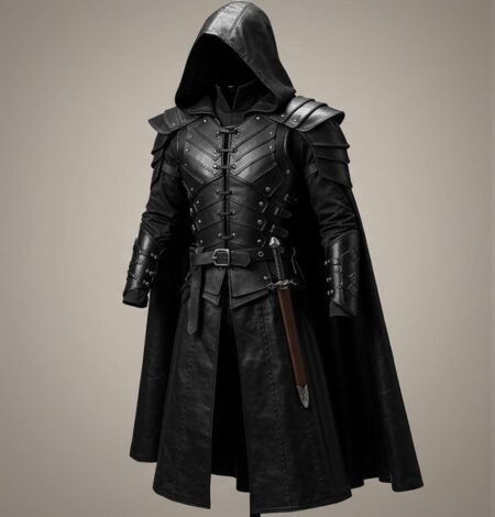 Leather Assassin Armor Cloak – Gothic Medieval Costume
