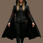 Handmade Leather Hooded Cloak Vest: Medieval Archer LARP Costume