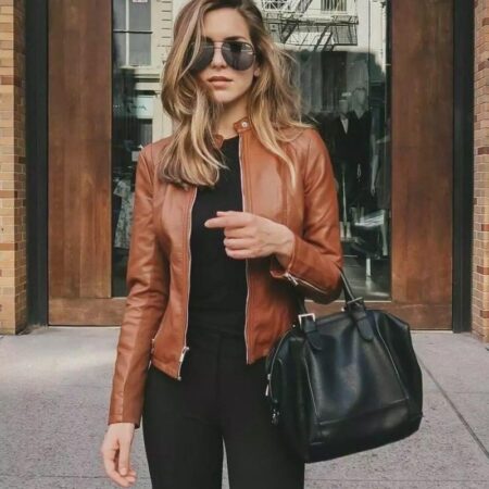 Women's Tan Leather Jacket